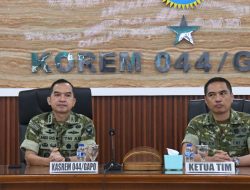 Jelang Sertijab Danrem 044/Gapo, Korem 044/Gapo Jalani Verifikasi oleh Itdam II/Sriwijaya