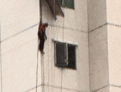 Tragis di Area Pakuwon Surabaya: Pekerja Tewas Terlilit Sling Gondola Diduga Akibat Angin Kencang.