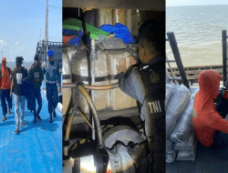 TNI AL Gagalkan Kapal Penyelundup Balpress Hingga Rokok Ilegal di Perairan Pulau Sanglar Tanjung Balai Karimun