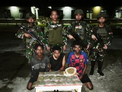 Torehkan Prestasi Kembali, Satgas Yonif 643/Wns Gagalkan Peredaran Narkotika di Perbatasan Papua