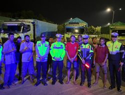 Pasca Operasi Ketupat Musi 2026, Polda Sumsel Sekat 80 Truk ODOL di Simpang Km 12 Palembang