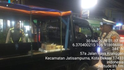 Patroli Gabungan Dini Hari, Polsek Jatisampurna Tunjukkan Komitmen Jaga Keamanan Warga kota.
