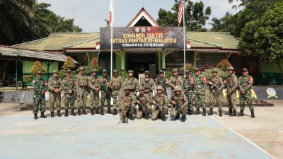 Satgas Yonarmed 19/Bogani Terima Kunjungan Kehormatan Pasukan Diraja Malaysia