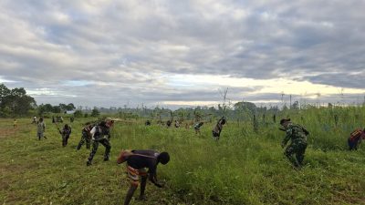 Satgas Yonif 123/Rajawali dan Warga Gotong Royong Sambut HUT Ke-81 RI, Perkuat Nasionalisme di Distrik Suator
