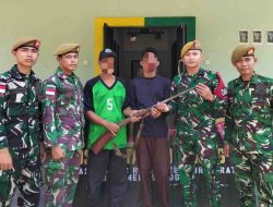 Satgas Yonarmed 19/Bogani Sita Senjata Api Rakitan Jenis Bowman di Perbatasan RI-Malaysia