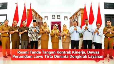 Resmi Tanda Tangan Kontrak Kinerja, Dewas Perumdam Lawu Tirta Diminta Dongkrak Layanan