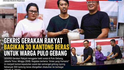 GEKRIS Gerakan Rakyat Bagikan 30 Kantong Beras untuk Warga Pulo Gebang