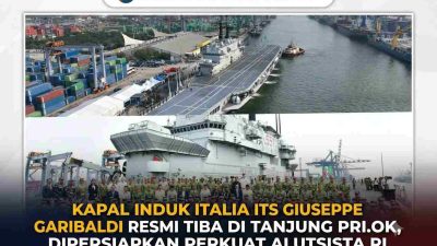 Kapal Induk Itali ITS Giuseppe Garibaldi Resmi Tiba di Tanjung Priok, Siap Perkuat Alutsista RI