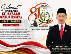 Teddy Setiadi Ucapkan Selamat Hari Lahir Kejaksaan RI ke-81, Dorong Penegakan Hukum Berintegritas dan Humanis.