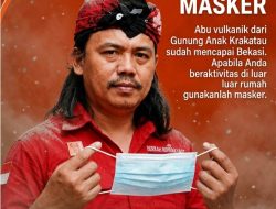 Ketua DPC Partai Gerakan Rakyat Pondok Gede Ajak Warga Gunakan Masker Antisipasi Dampak Abu Vulkanik.