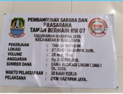 Banner RAB Taman RW 007 Muncul Setelah Disorot Awak media.